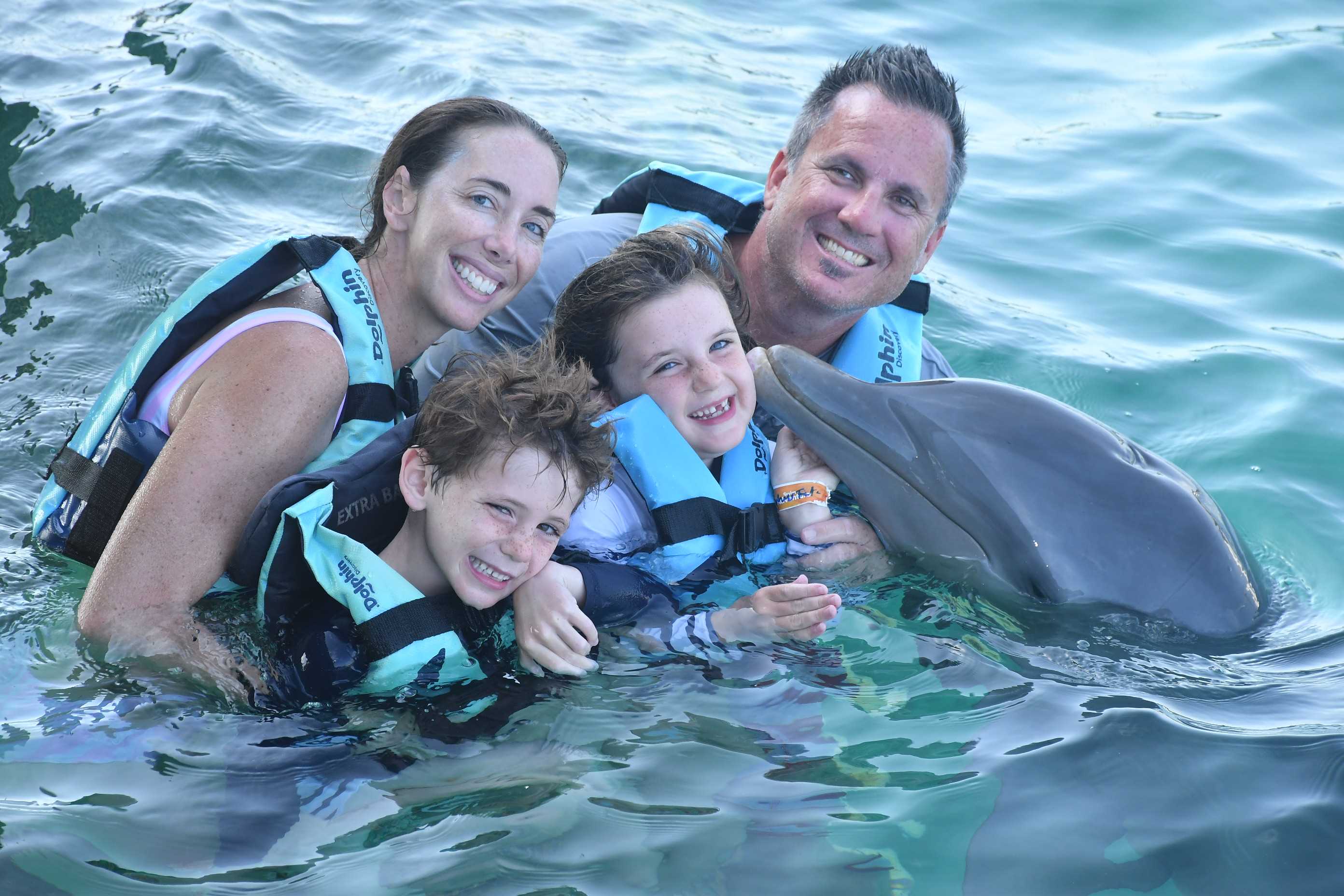 Weston Family with Dolphins